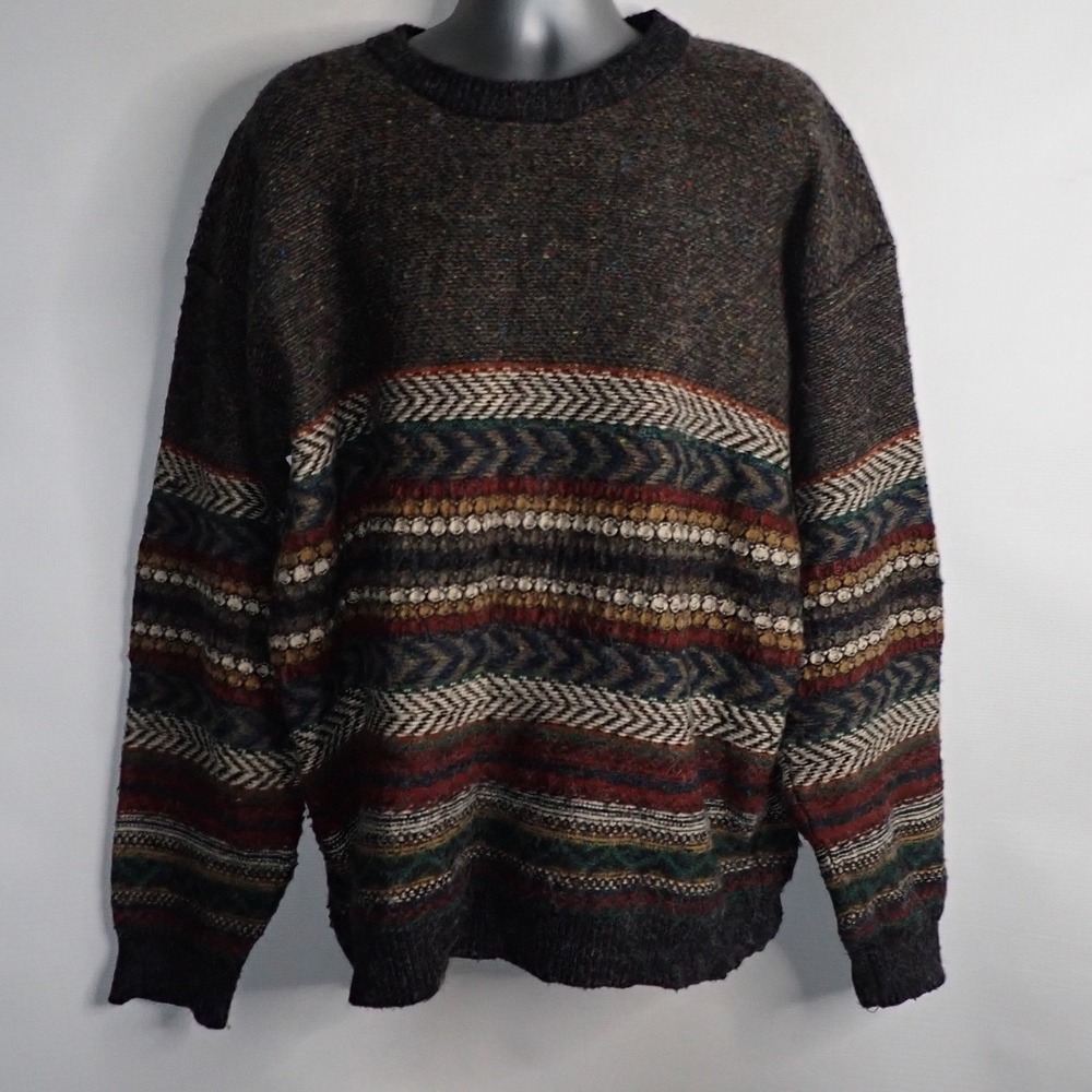 Himalaya Outfitters Mens Vintage Fair Isle Knit Wool Blend Sweater 2XLT